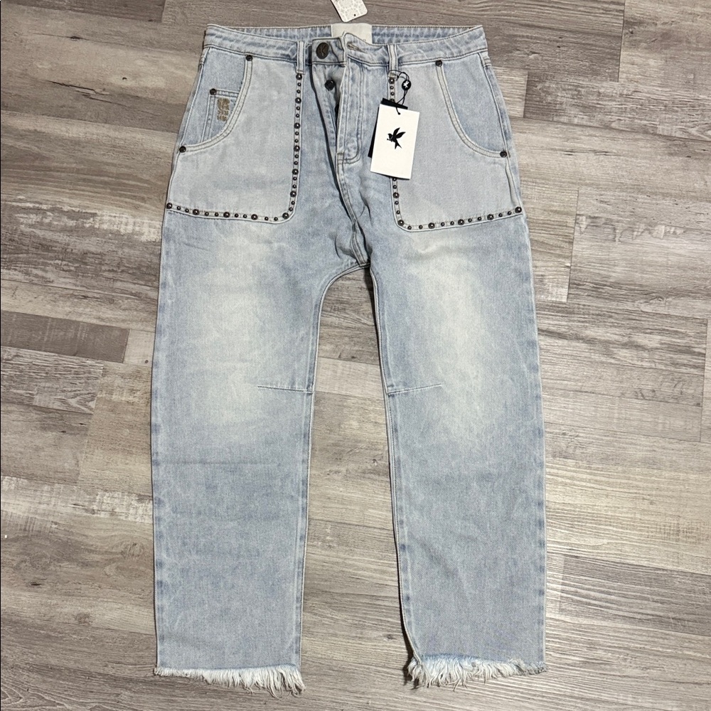 Free People  and one tea spoon Light Blue Denim  with Stud Details